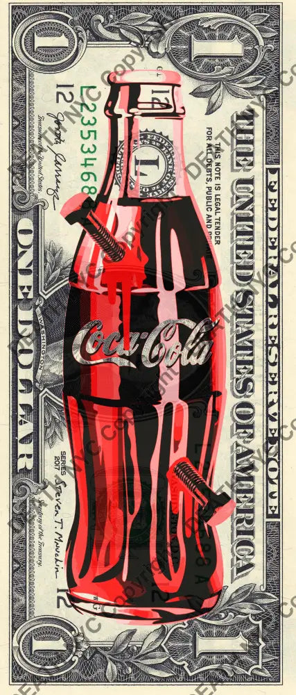 $1 USD ’311221$1’’ (2021) Edition of 100 coke $1 bill Art Print