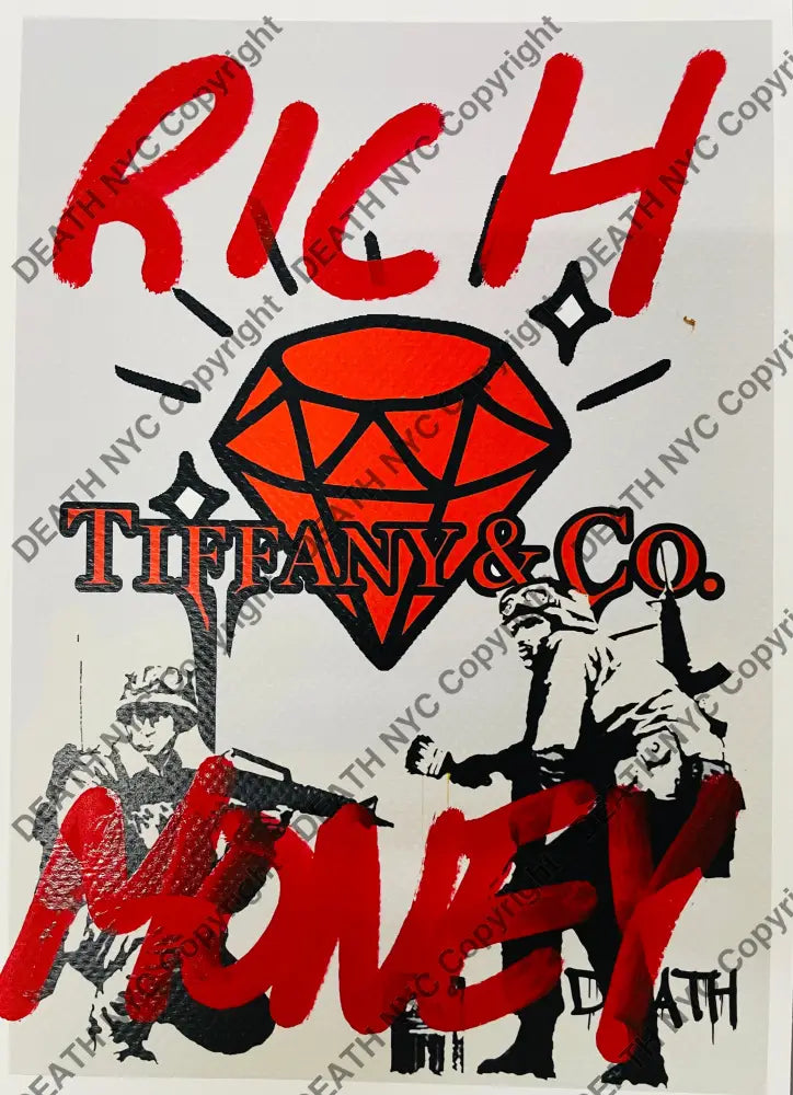 ’14012’’ Rich Money Diamond Hand Written (Edition Of One) 2025 Art Print