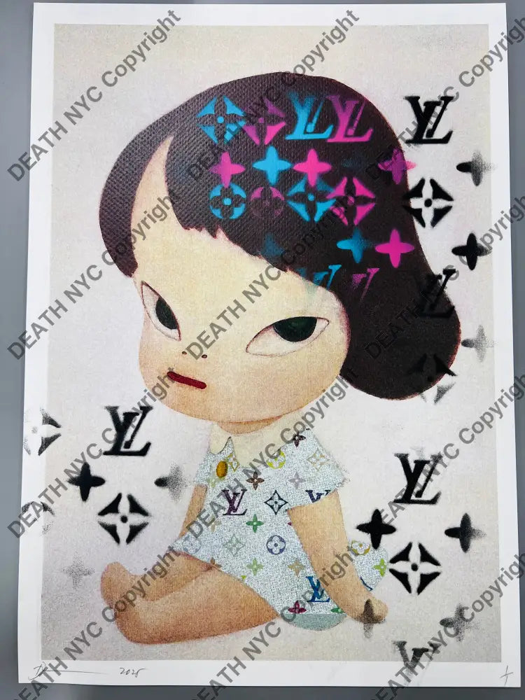 Auction 45cm x 32cm Edition of ONE Girl sit dress Art Print