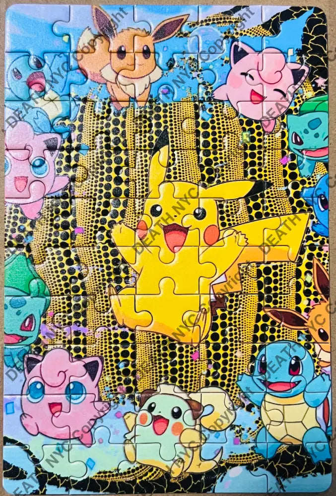 Auction ART TOY mini PUZZLE Edition of 5 - Pika party Art Print