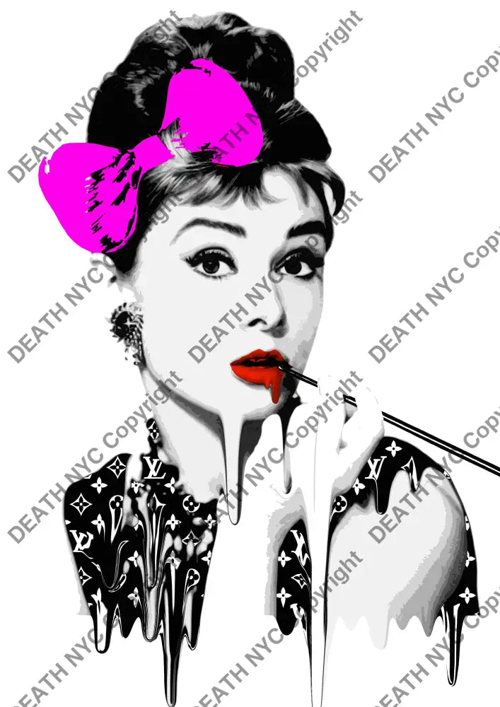 Auction ’audrey drip pink ’ art print 45x32cm (Edition of 100) - Art Print