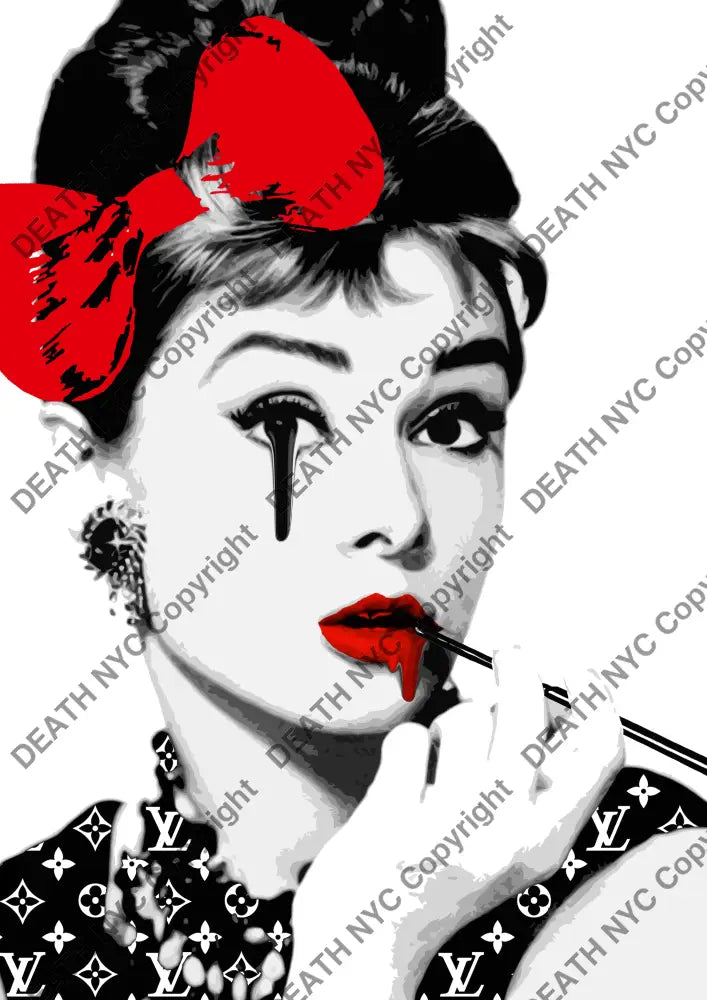 Auction ’audrey tiff red drip. ’ art print 45x32cm (Edition of 100) - Art Print
