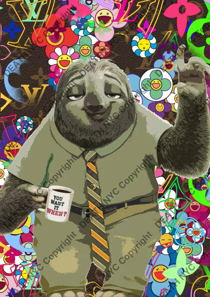 Auction ’CA684 sloth’ art print 45x32cm (Edition of 100) Art Print