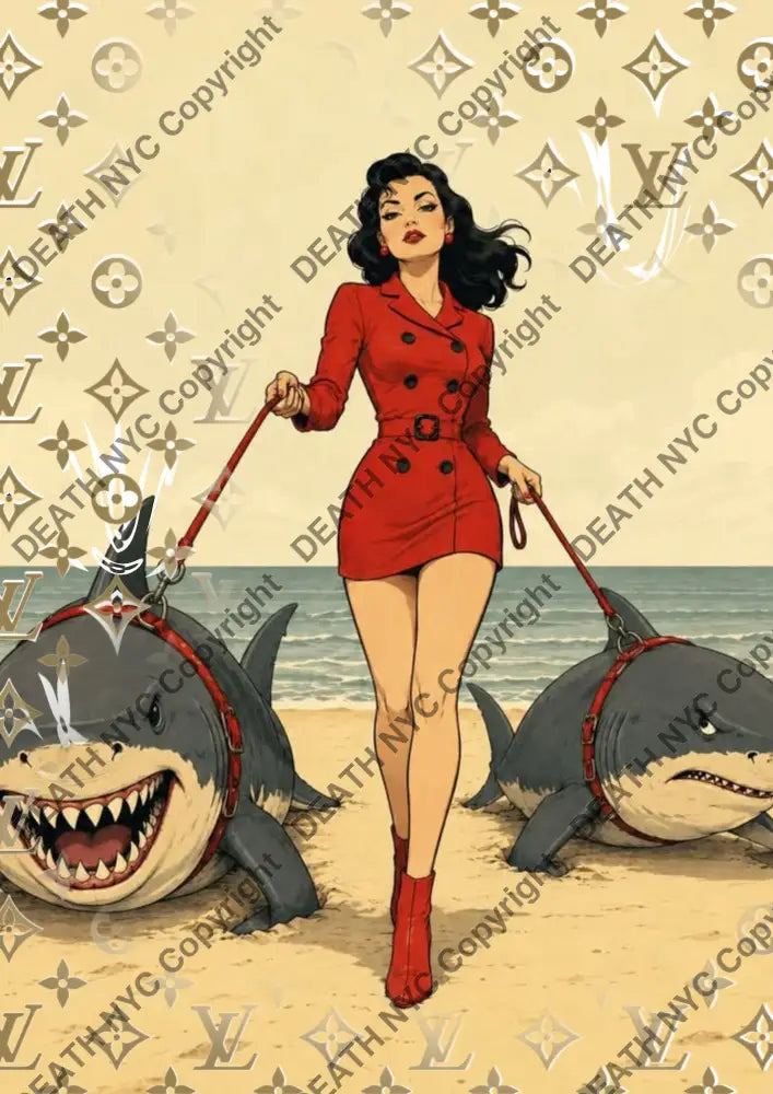 Auction ’CE397 shark’ art print 45x32cm (Edition of 100) - Art Print