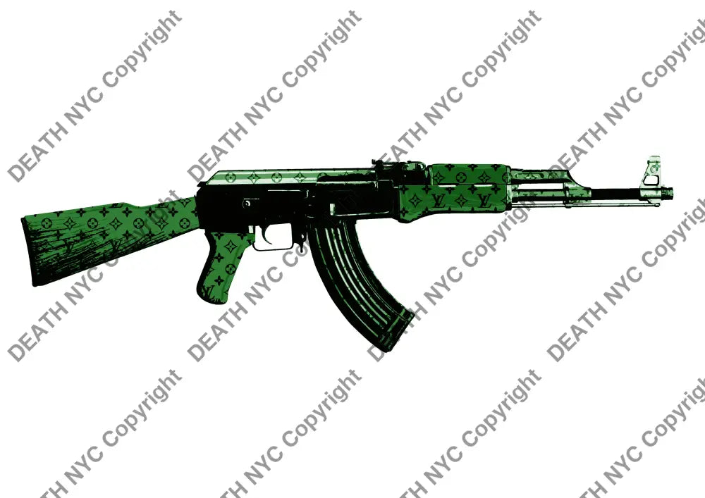Auction ’death ak47 green ’ art print 45x32cm (Edition of 100) - Art Print