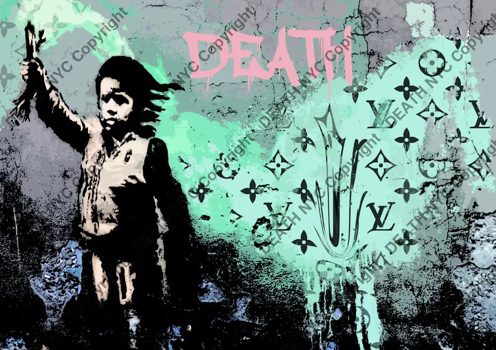 Auction ’death wall bank green ’ art print 45x32cm (Edition of 100) Art Print