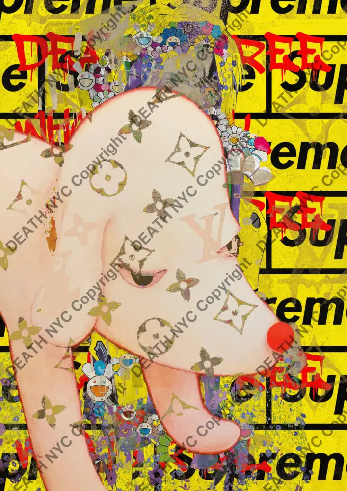 Auction ’dog flower 2’’ art print 45x32cm (Edition of 100) Art Print