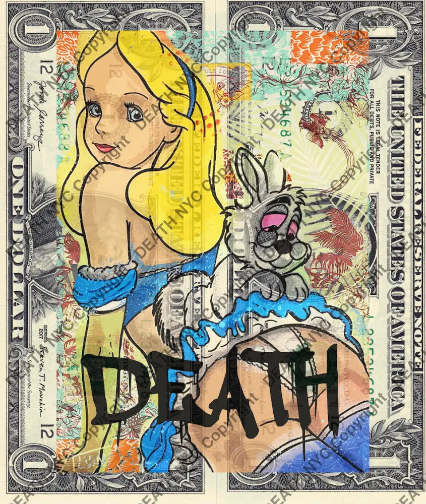 Auction DOUBLE USD $1 Original artwork 040523D11 alice Art Print