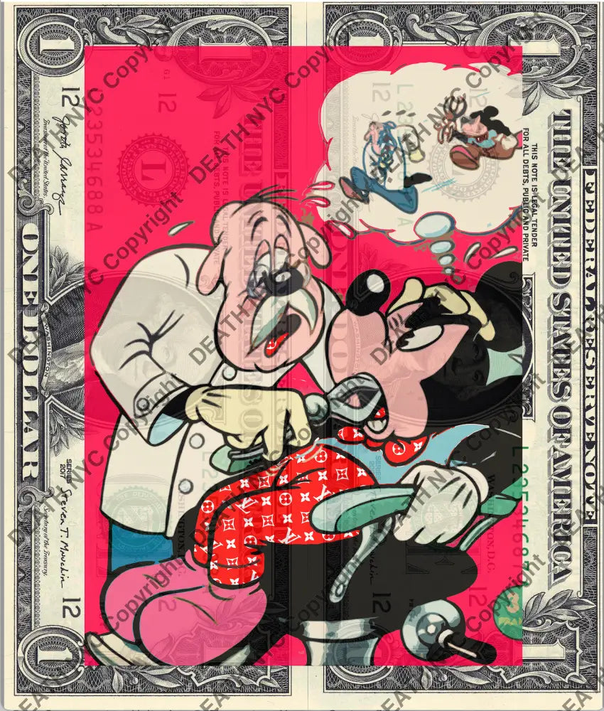Auction DOUBLE USD $1 Original artwork 041221D20 mouse Art Print