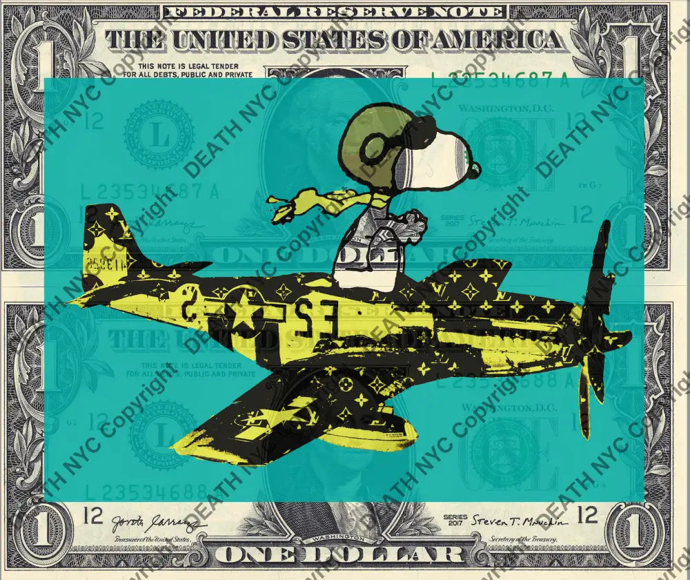 Auction DOUBLE USD $1 Original artwork 091221D22 silly - Art Print