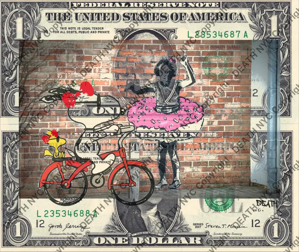 Auction DOUBLE USD $1 Original artwork 111225D2 silly Art Print