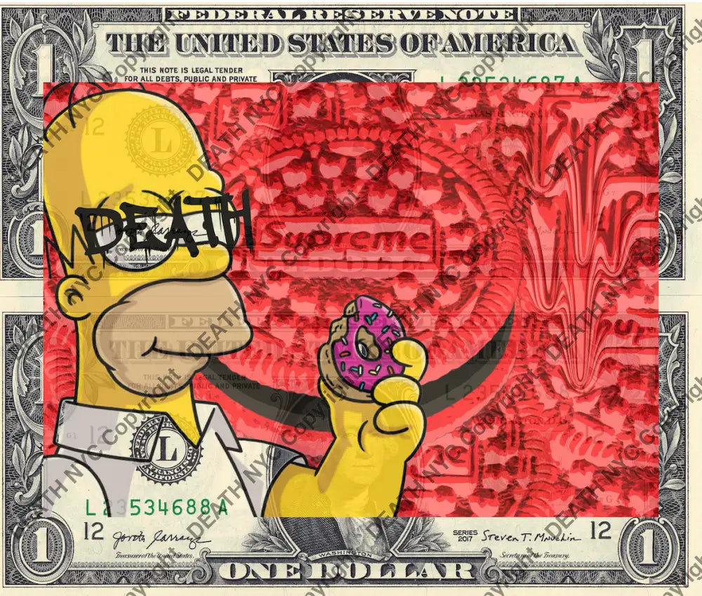 Auction DOUBLE USD $1 Original artwork 130721D17 s mp - Art Print