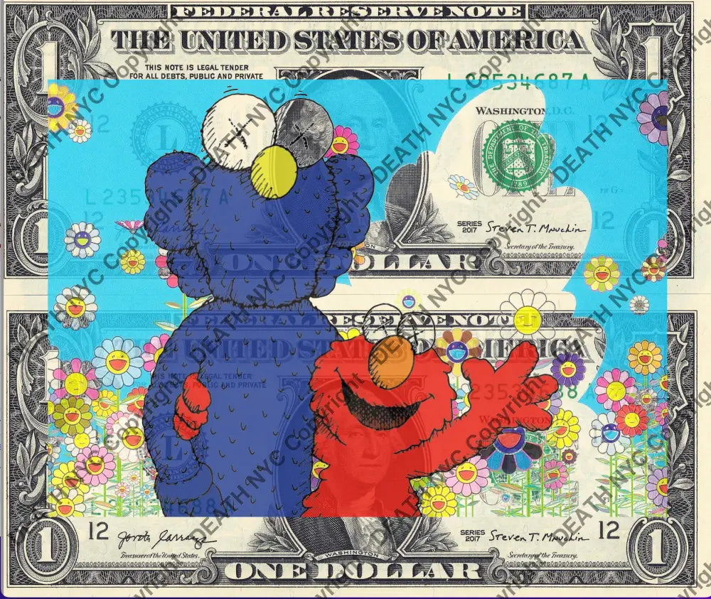 Auction DOUBLE USD $1 Original artwork 130822D3 x Art Print