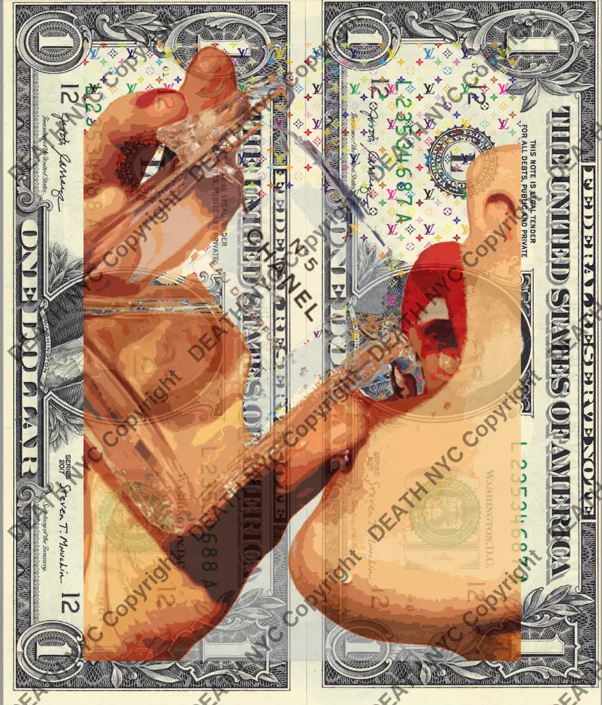 Auction DOUBLE USD $1 Original artwork 210226D3 ch Art Print