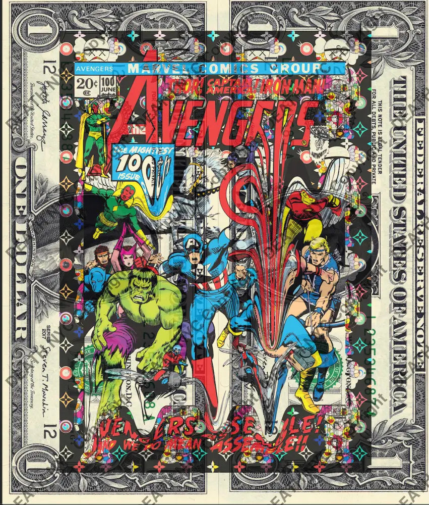 Auction DOUBLE USD $1 Original artwork 241125D1 aveng Art Print