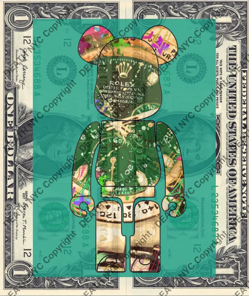 Auction DOUBLE USD $1 Original artwork 241125D10 bear Art Print