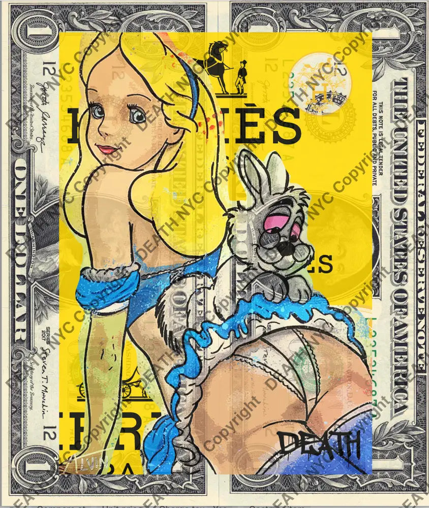 Auction DOUBLE USD $1 Original artwork 250523D5 alice Art Print