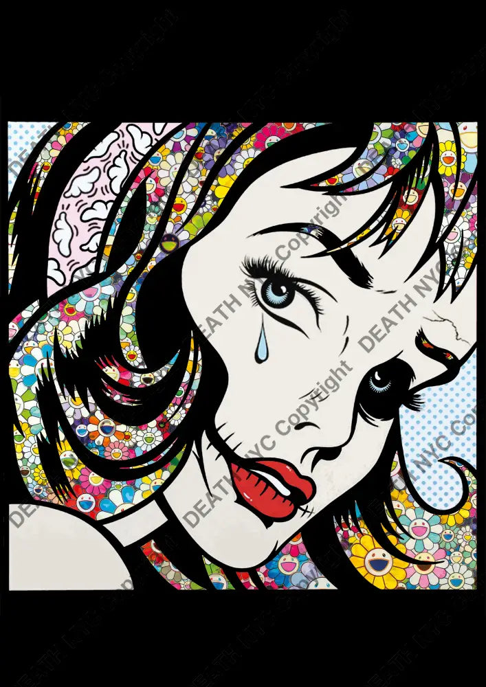 Auction ’flwr ghost face ’ art print 45x32cm (Edition of 100) - Art Print