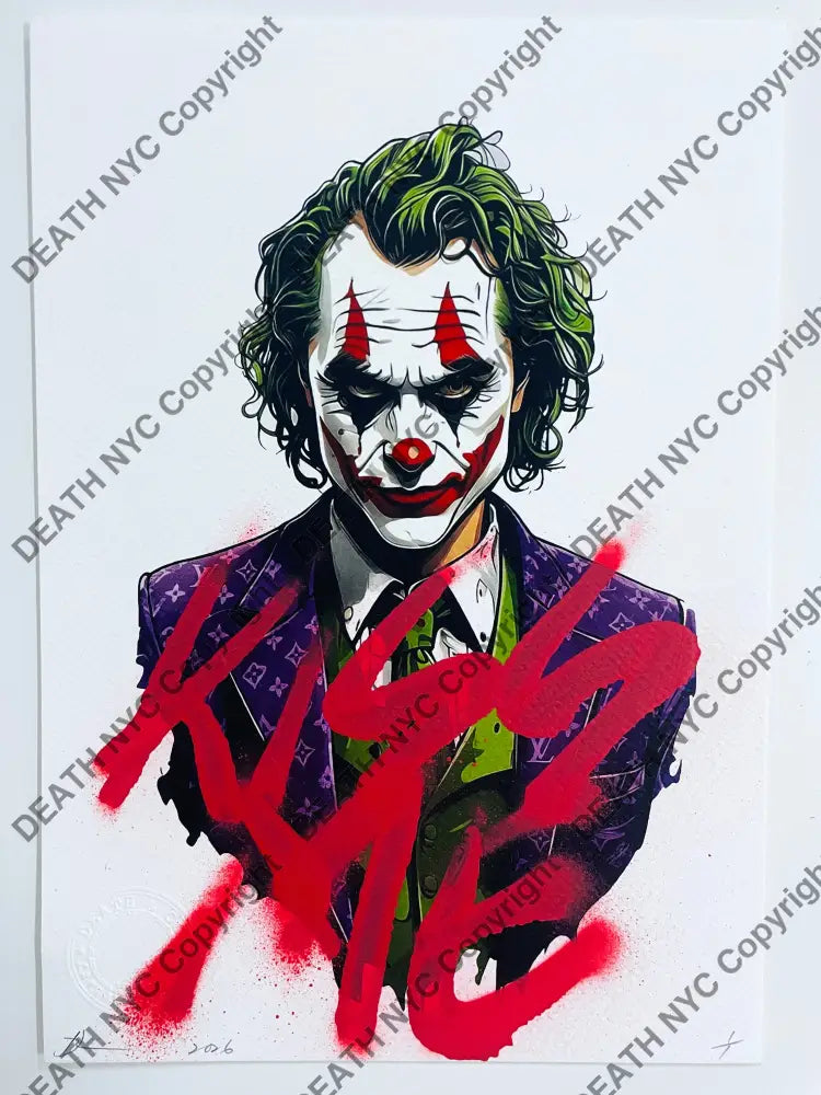 Auction ’j k r kiss me’ Hand Written (Edition of ONE) 2026 - Art Print