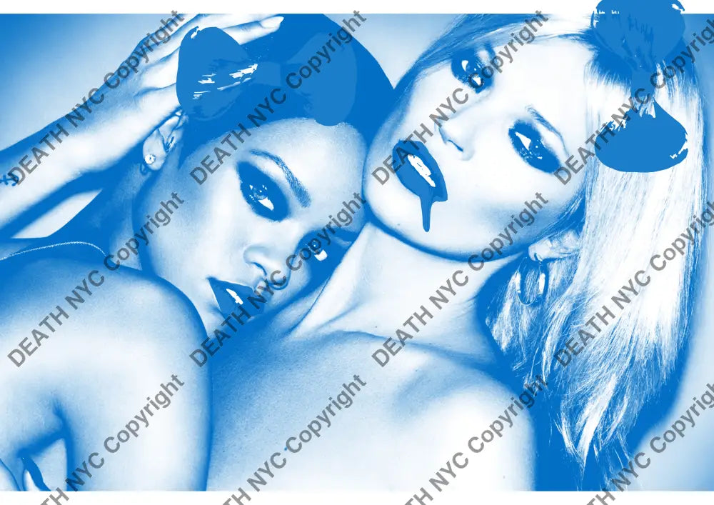 Auction ’kate m ril BLUE WHITE’ art print 45x32cm (Edition of 100) - Art Print