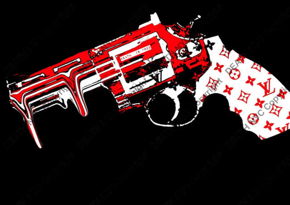 Auction ’L gun red’ art print 45x32cm (Edition of 100) Art Print