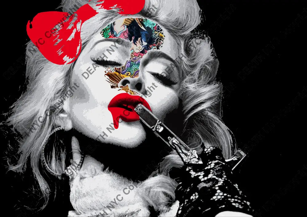 Auction ’madon face tattoo 2 ’ art print 45x32cm (Edition of 100) - Art Print