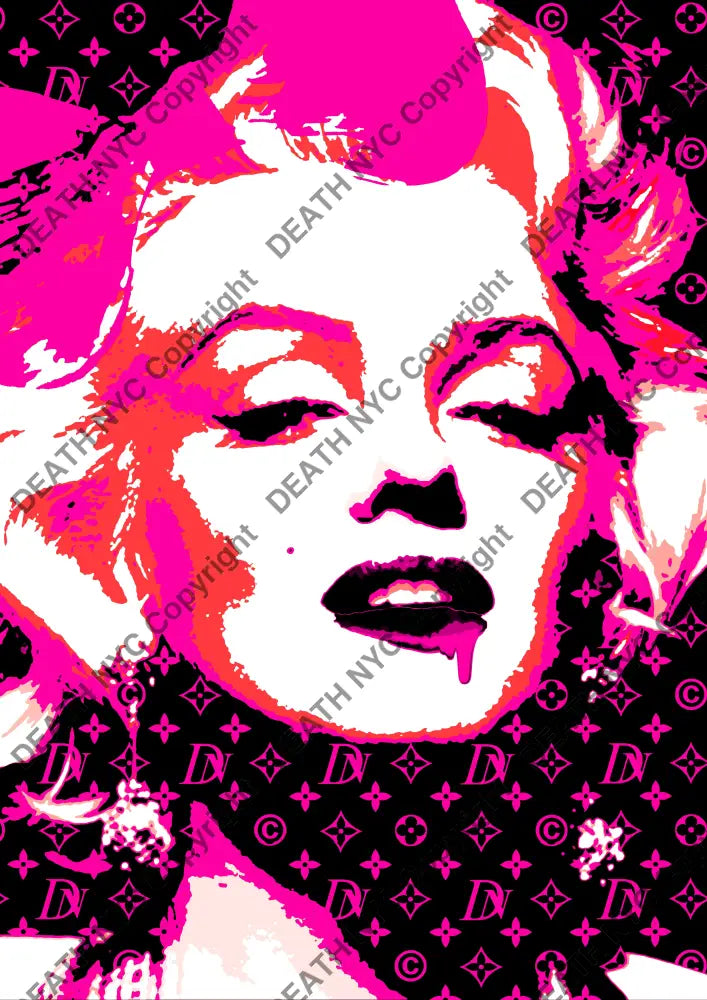 Auction ’monr glow pink blk’ art print 45x32cm (Edition of 100) Art Print