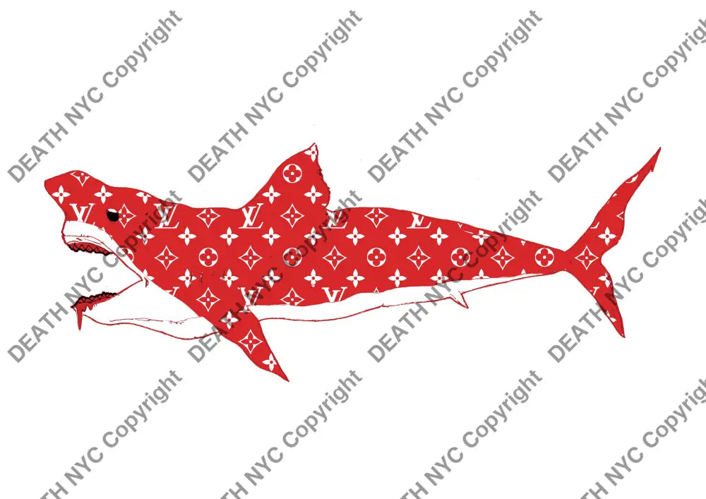 Auction ’shark red’ art print 45x32cm (Edition of 100) Art Print