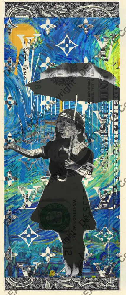 Auction USD $1 Original artwork 030922$18 bank - Art Print
