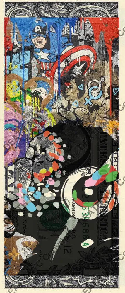 Auction USD $1 Original artwork 100922$3 bank - Art Print