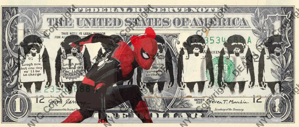 Auction USD $1 Original artwork 170922$13 spider - Art Print