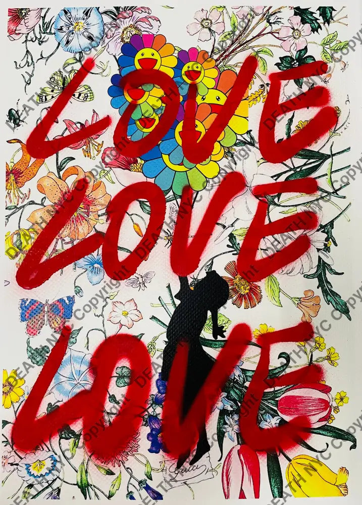 ’Balloon love love love’ (Edition of One) Mixed Media 2025 Art Print
