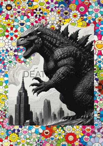 ’Deathz976’ 45X32Cm Godzilla (Edition Of 100*) (2023) Art Print