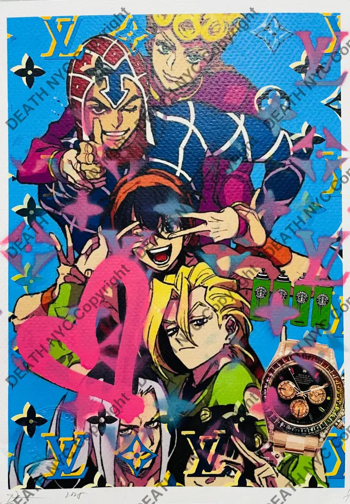 ’jo gang blu’ Mixed Media art print (Edition of one) 2025 Art Print