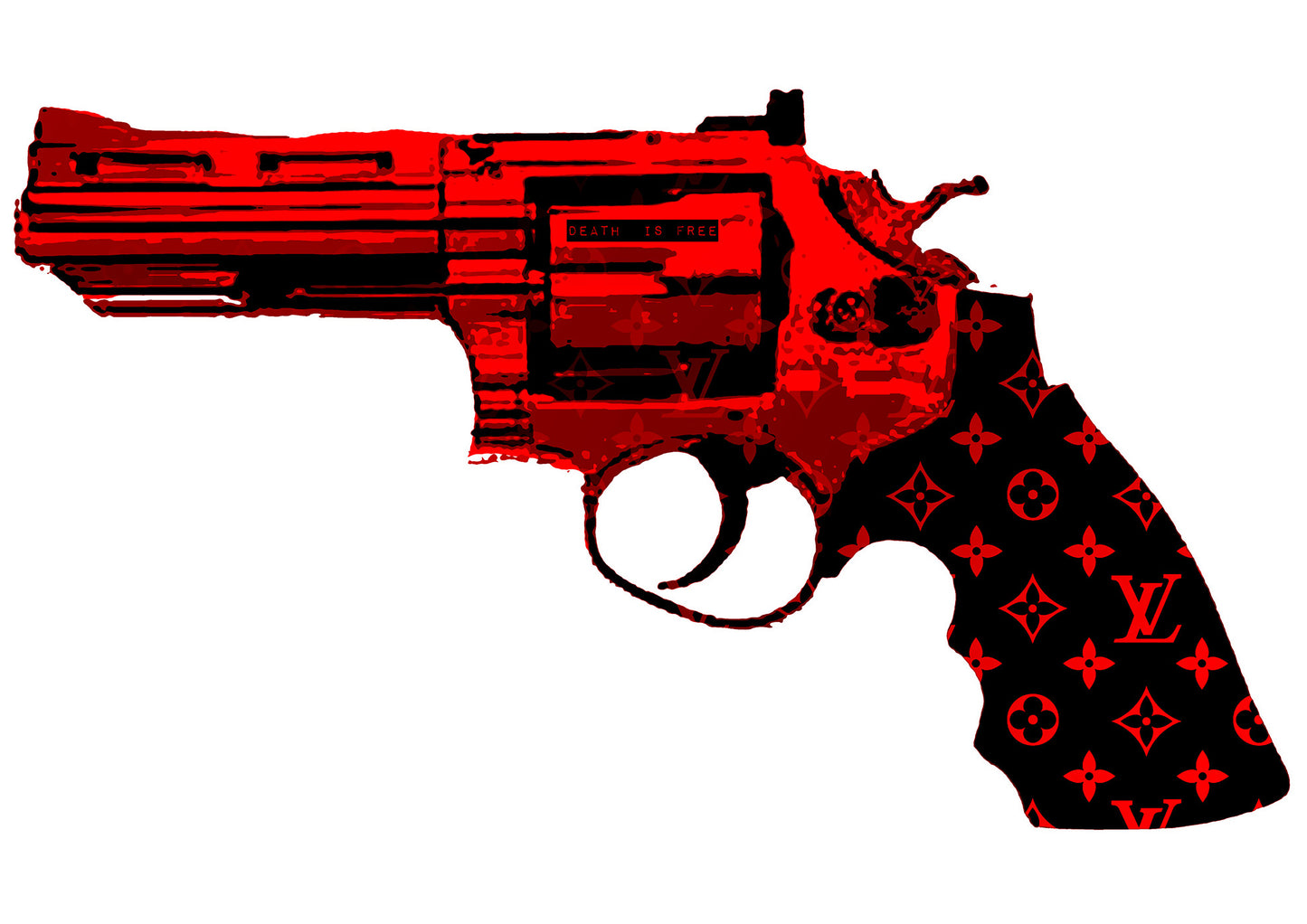 Auction "l gun red " art print 45x32cm (Edition of 100)