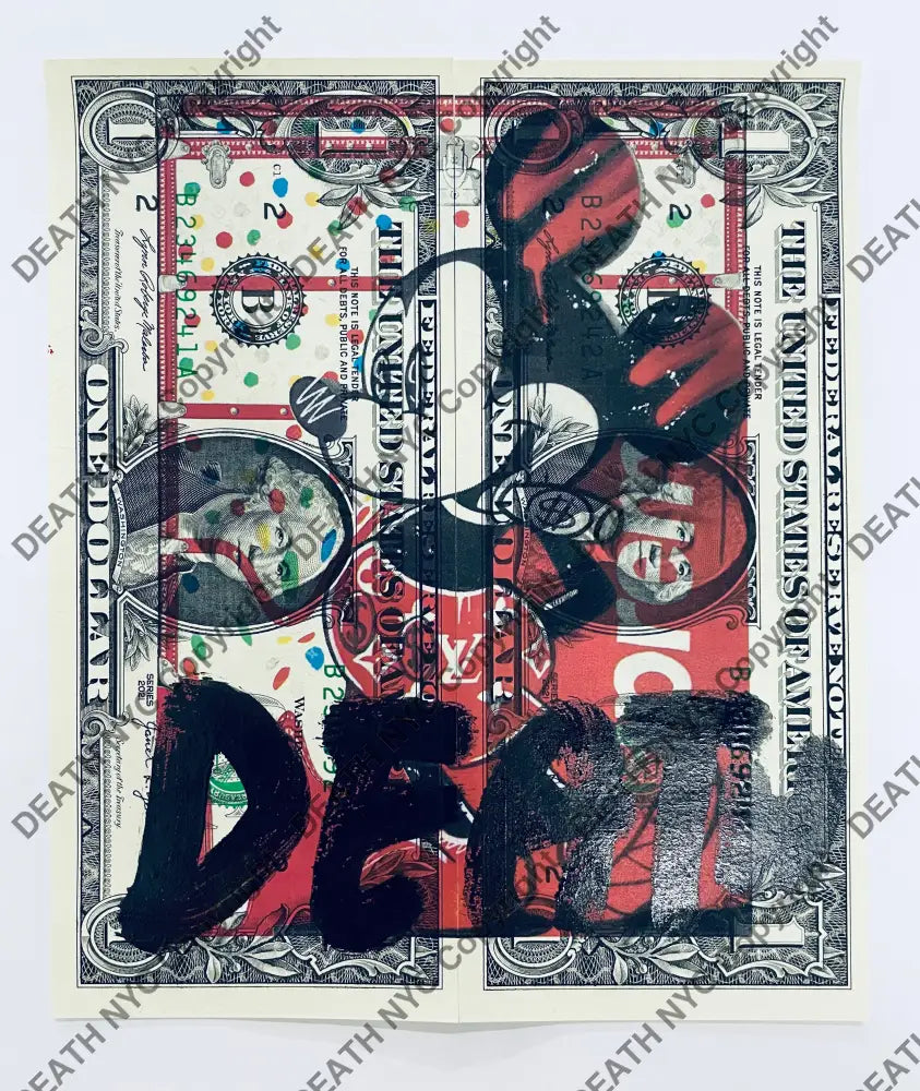 ’Mouse Dot’ Double Us Dollar Hand Written (Edition Of One) 2024 Art Print