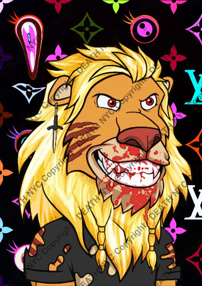 Open Edition Deathq417 Lion 14.8X21Cm (2022) Art Print