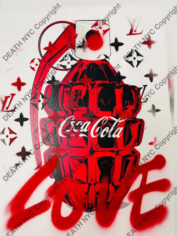 ’R Cola Bomb’ Stencil Art Print 45X32Cm (Edition Of One) 2024