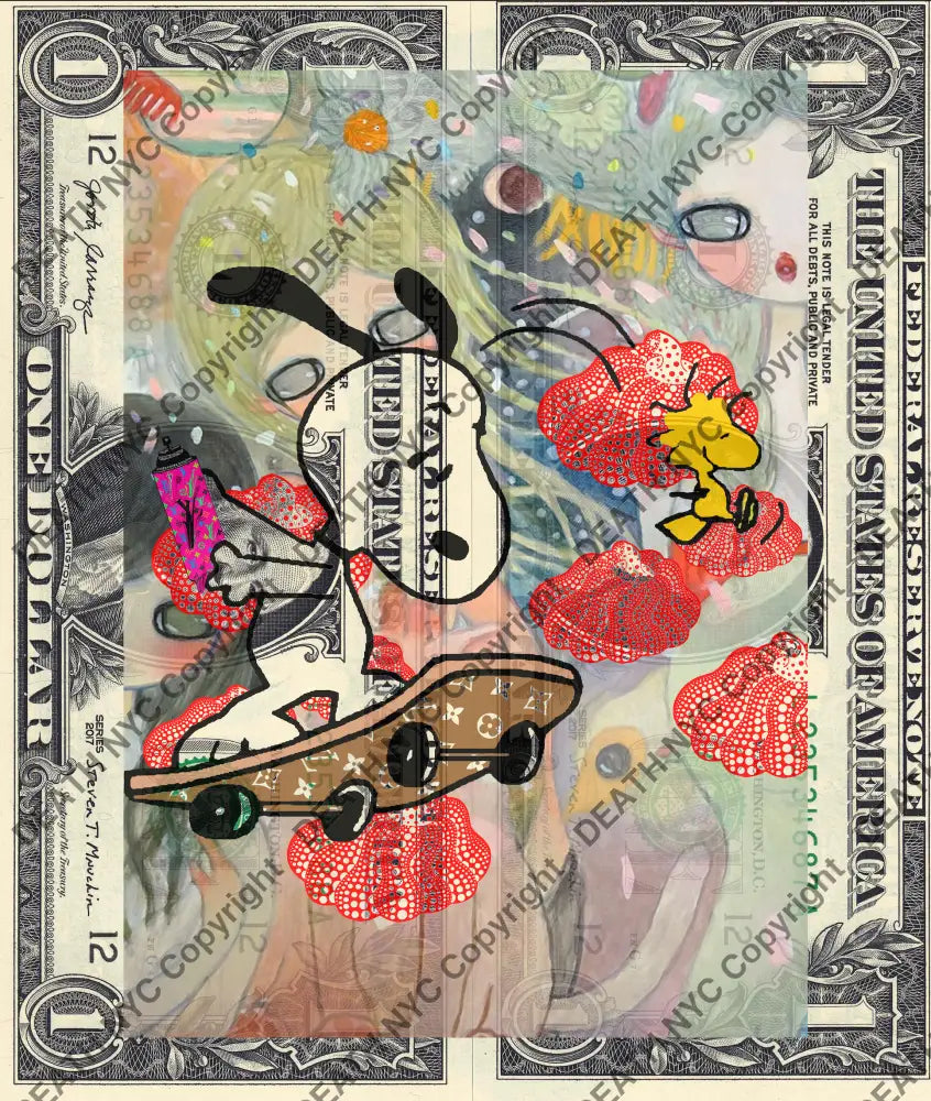 Auction DOUBLE USD $1 Original artwork silly Art Print