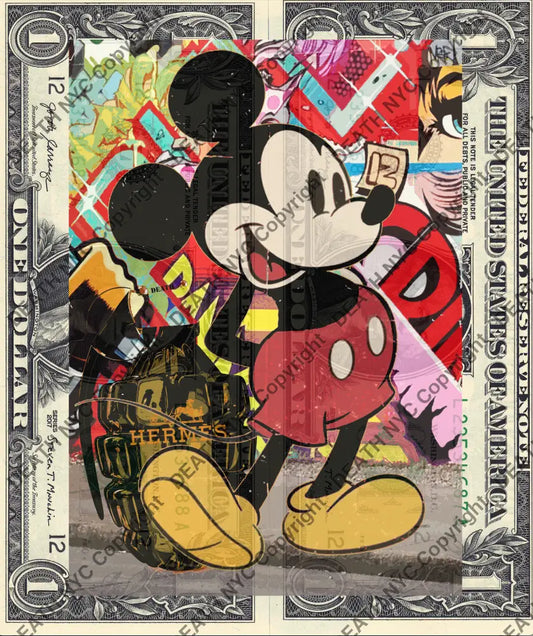 Auction DOUBLE USD $1 Original artwork mouse Art Print