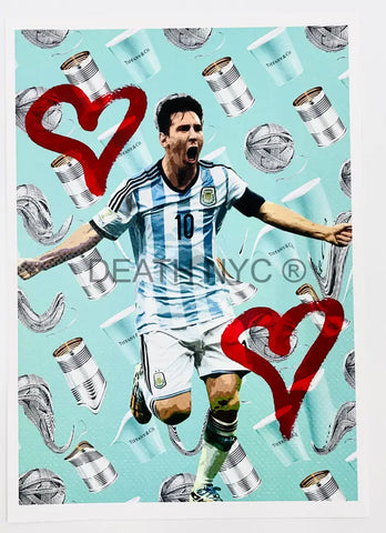 071111 Messi Hand Written (Edition Of One) 2023 Art Print