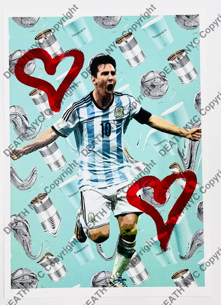 071111 Messi Hand Written (Edition Of One) 2023 Art Print