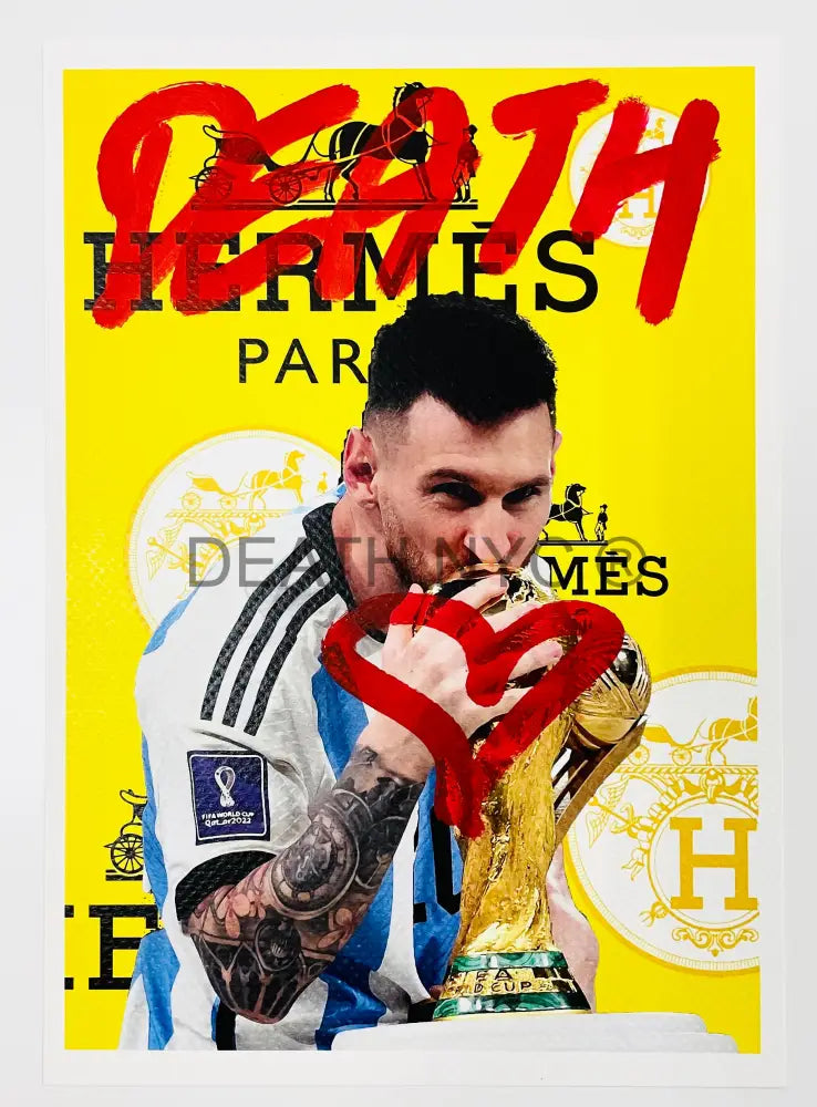 071113 Messi Hand Written (Edition Of One) 2023 Art Print