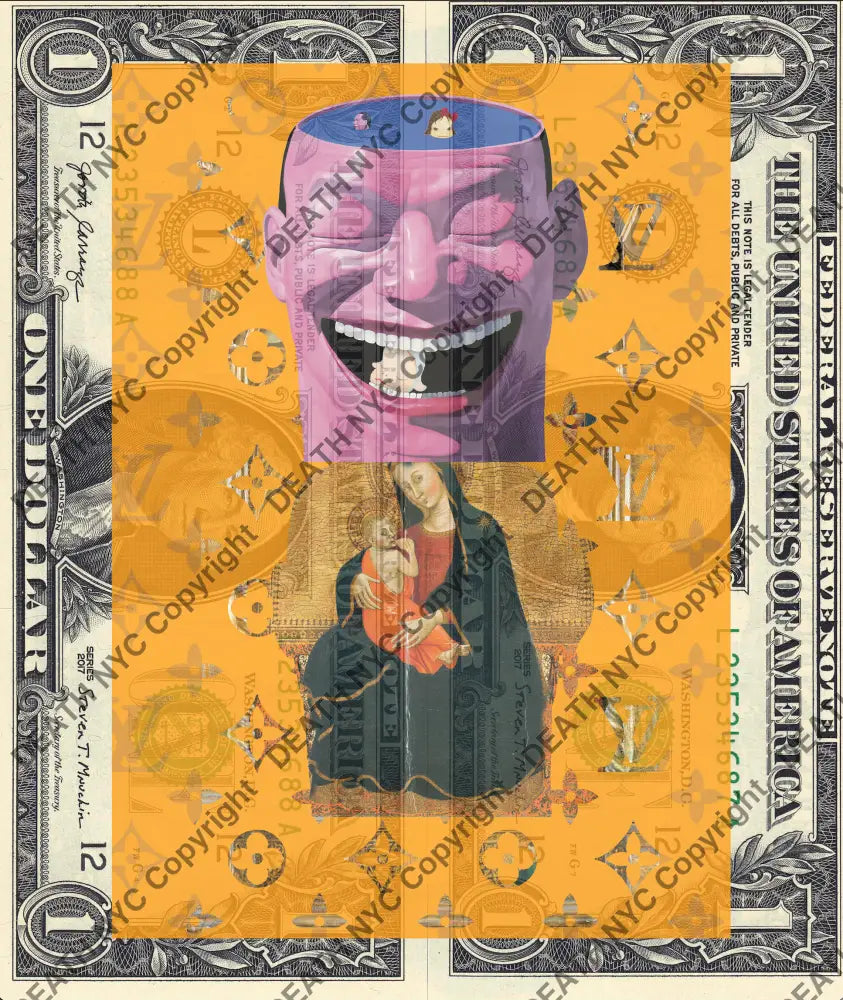 Auction DOUBLE USD $1 Original artwork haha Art Print