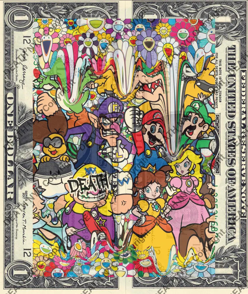 Auction DOUBLE USD $1 Original artwork mar Art Print