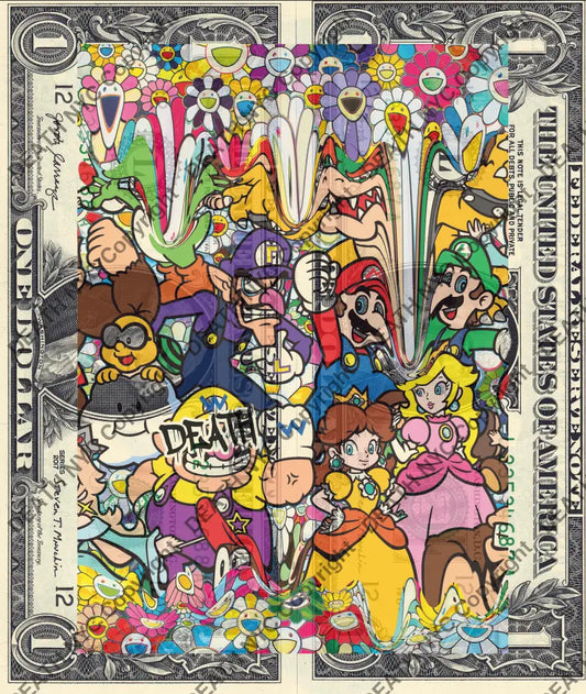 Auction DOUBLE USD $1 Original artwork mar Art Print