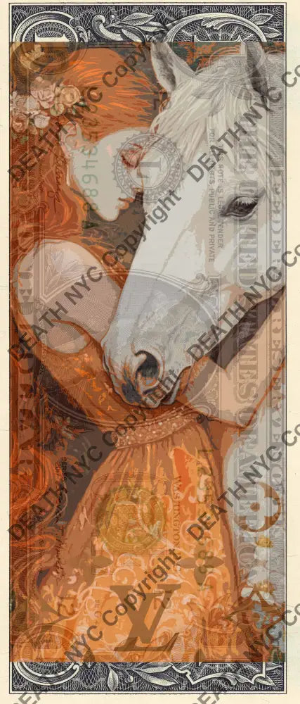 $1 USD ’011225$7’’ (2025) Edition of 100 horse $1 bill Art Print