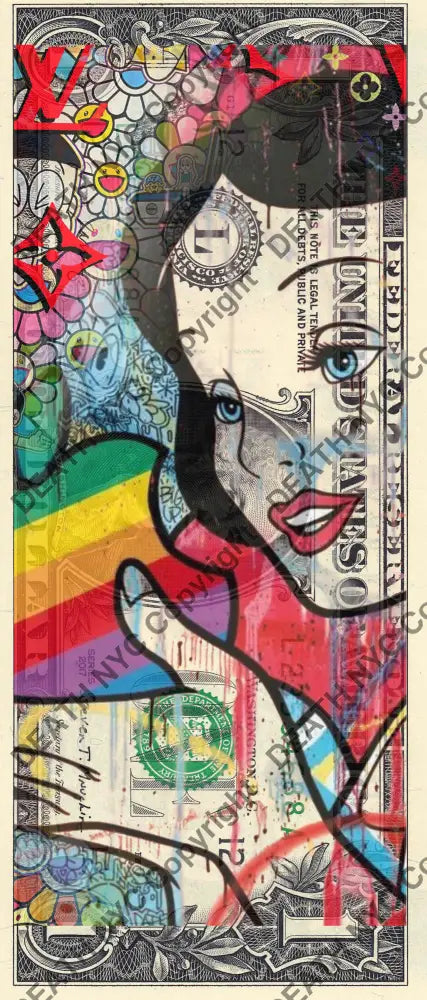 $1 USD ’060525$3’’ (2025) Edition of 100 snow $1 bill Art Print