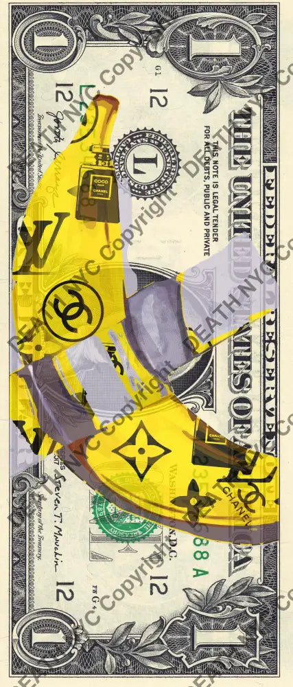 $1 USD ’210725$8’’ (2025) Edition of 100 bank banana $1 bill Art Print