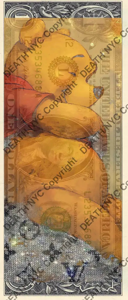 $1 USD ’260425$4’’ (2025) Edition of 100 pooh $1 bill Art Print
